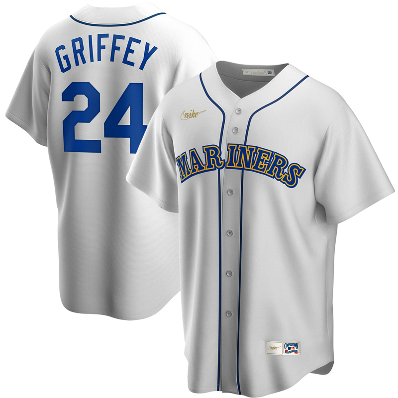 2020 MLB Men Seattle Mariners #24 Ken Griffey Jr. Nike White Home Cooperstown Collection Player Jersey 1->seattle mariners->MLB Jersey
